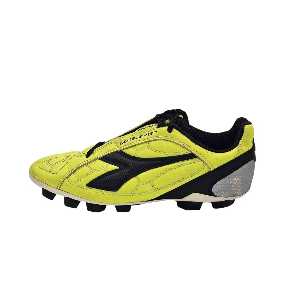 Diadora DD-Eleven Soccer Cleats Shoes Mens Size 6.5 Yellow Black FG Low Top‎